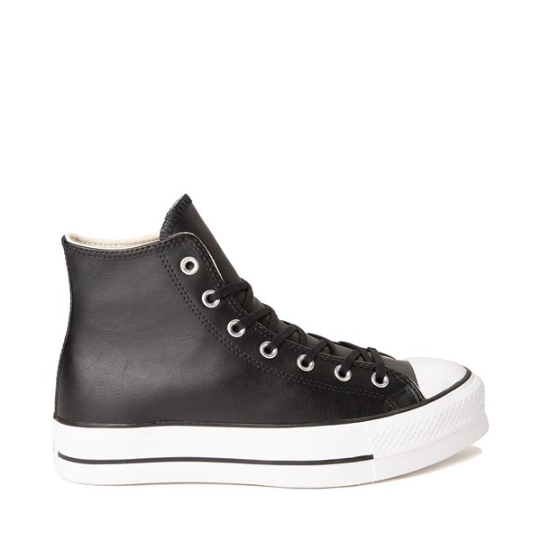 Vue principale de Womens Converse Chuck Taylor All Star Hi Lift Leather Sneaker - Black / White
