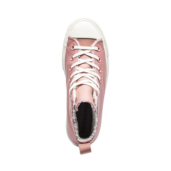 alternate view Womens Converse Chuck Taylor All Star Hi Lift Lined Leather Sneaker - Rust Pink / EgretALT2