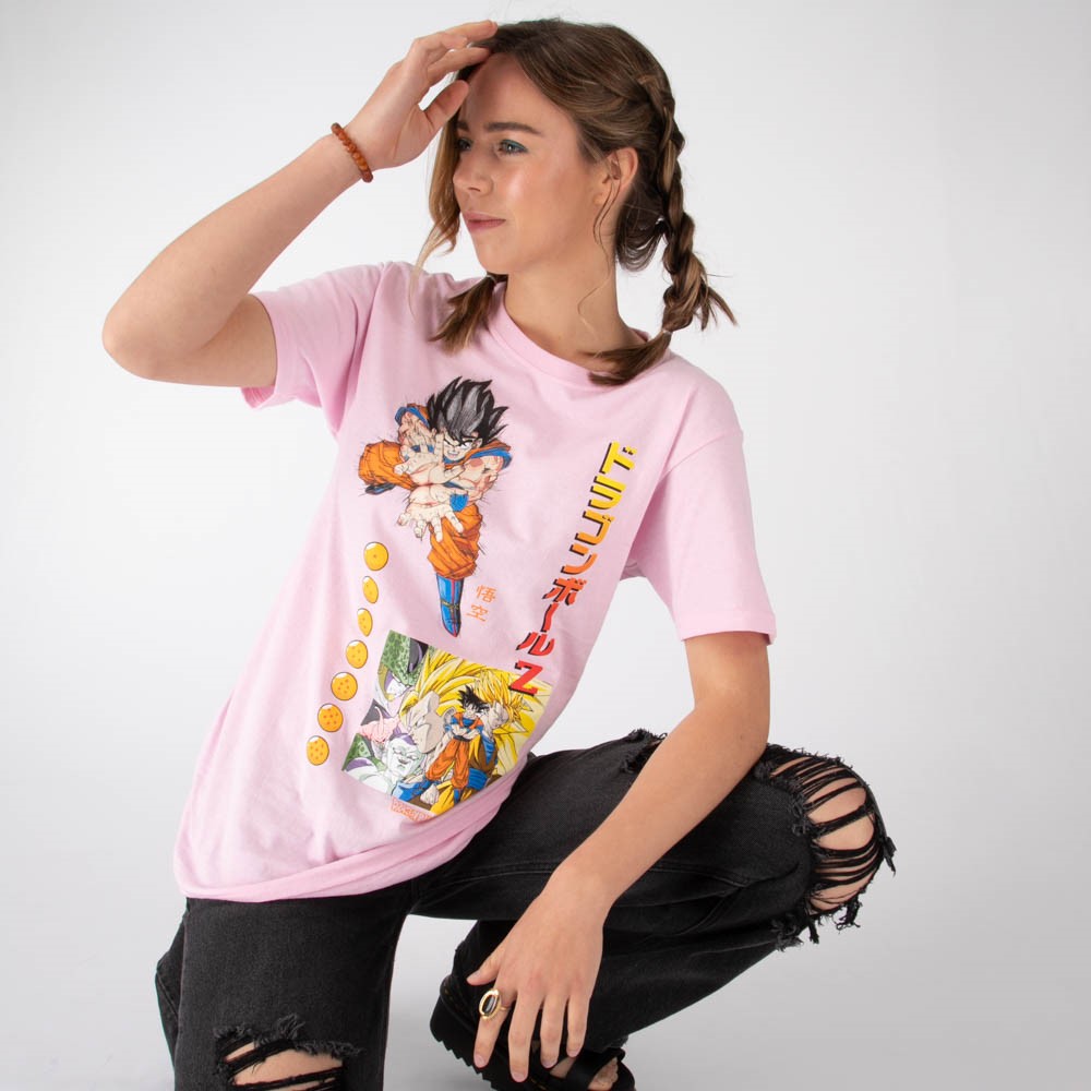 T-shirt ample Dragon Ball Z pour femmes - Rose