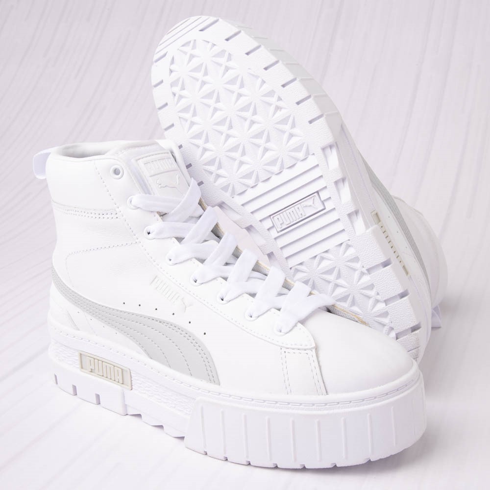 All white high outlet top pumas