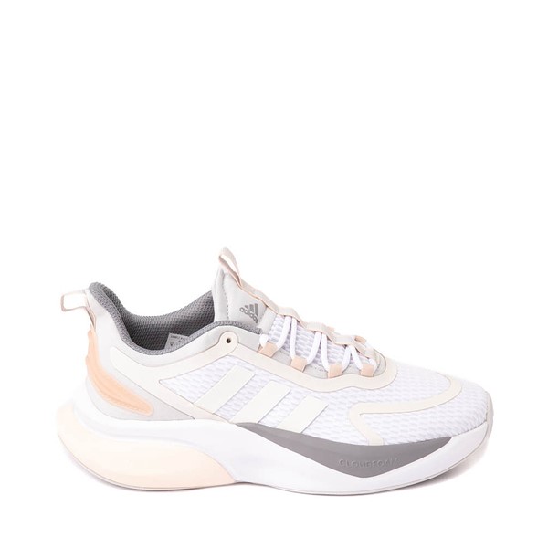 Womens adidas Alphabounce+ Athletic Shoe - White / Pink Grey