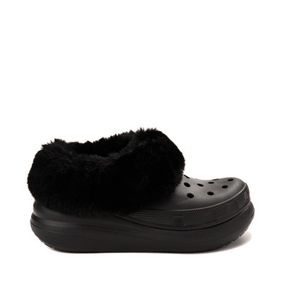 Black best sale fluffy crocs