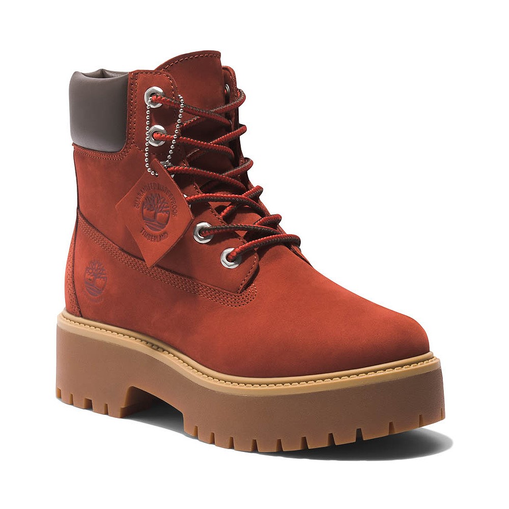 Timberland red on sale leather boots