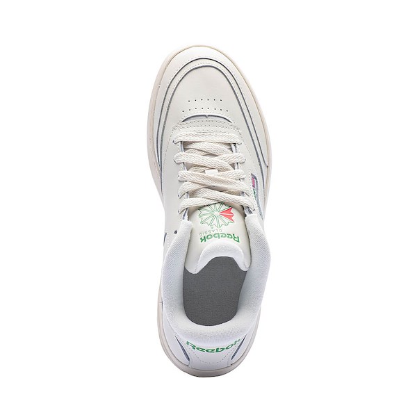 alternate view Womens Reebok Club C Extra Athletic Shoe - Chalk / Glen GreenALT2