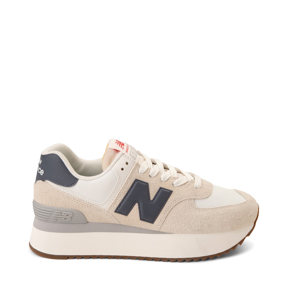 Womens New Balance 574+ Athletic Shoe - Moonbeam / Sea Salt / Dark Arctic Grey