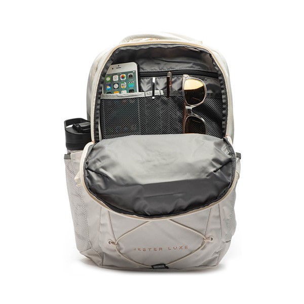 alternate view Womens The North Face Jester Luxe Backpack - Gardenia White / Burnt Coral MetallicALT1