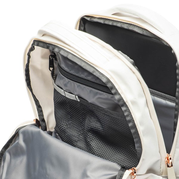 alternate view Womens The North Face Jester Luxe Backpack - Gardenia White / Burnt Coral MetallicALT3C