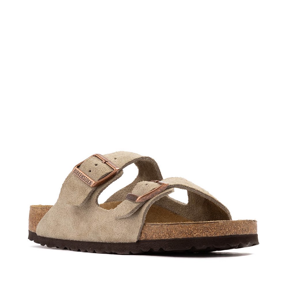 Mens Birkenstock Arizona Soft Footbed Slide Sandal - Taupe