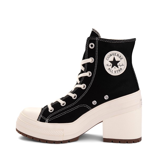 White high hot sale heel converse