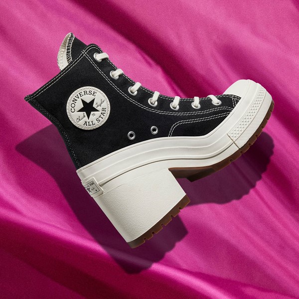 Chaussure montante talon Converse Chuck 70 De Luxe pour femmes Noire Blanche