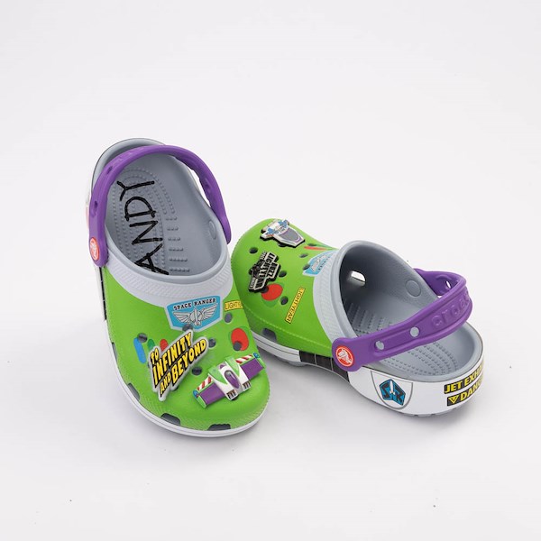 alternate view Toy Story Crocs Buzz Lightyear Classic Clog - Little Kid / Big Kid - Blue GreyHERO