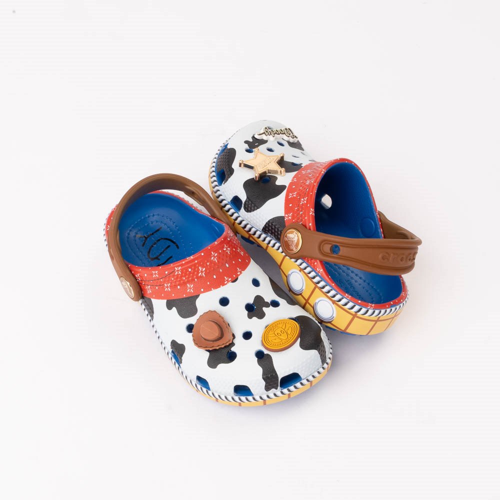 Disney Pixar Toy Story Crocs Sheriff Woody Classic Clog - Baby / Toddler - Blue Jean