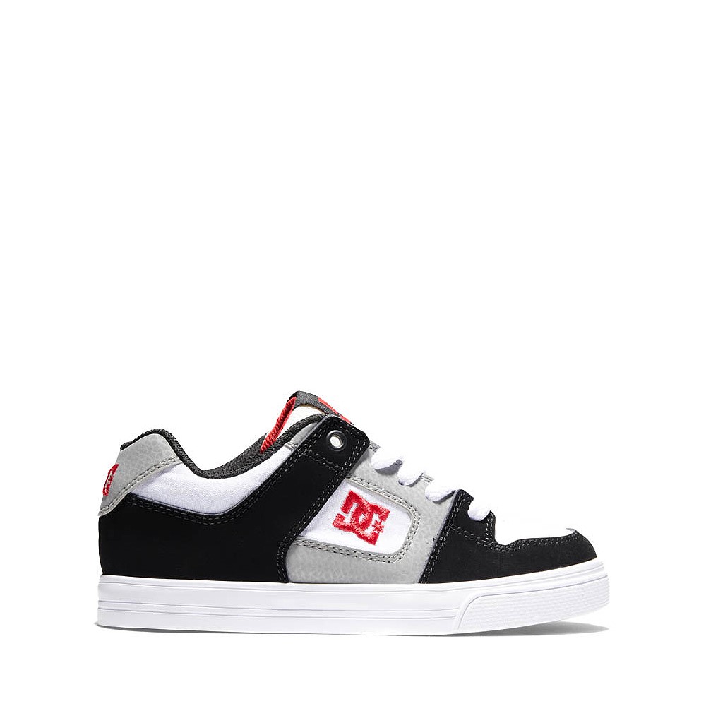 DC Pure Elastic Skate Shoe - Little Kid / Big Kid - White / Black / Red