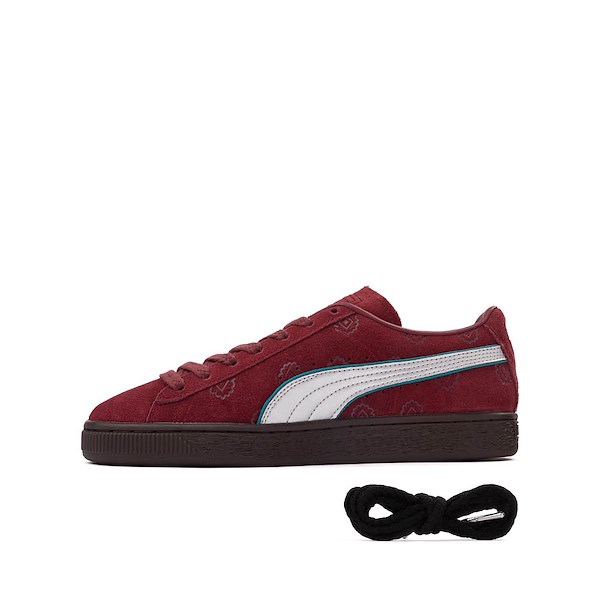 alternate view Mens PUMA x One Piece Suede Shanks Athletic Shoe - Regal Red / Future PinkALT1