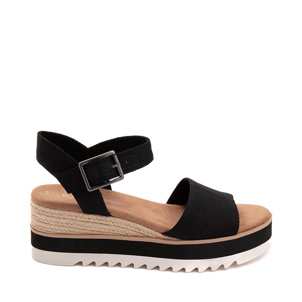 Womens TOMS Diana Wedge Sandal - Black | JourneysCanada