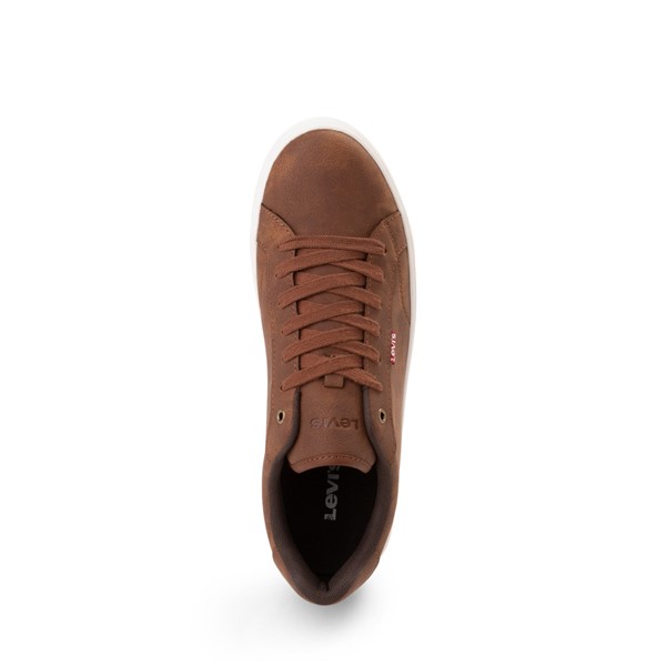 Mens Levi s Carter Casual Shoe Dark Brown In Stock and Ready to Ship