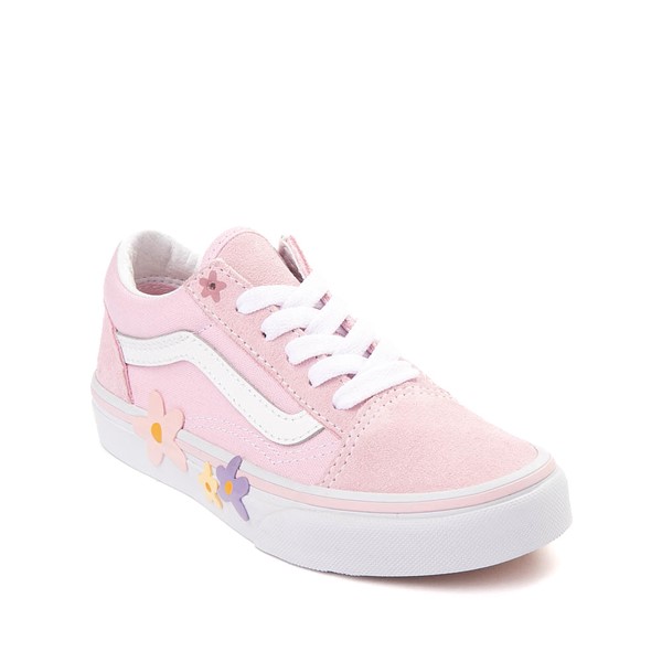 alternate view Vans Old Skool Flower Skate - Little Kid - Pink / True WhiteALT5