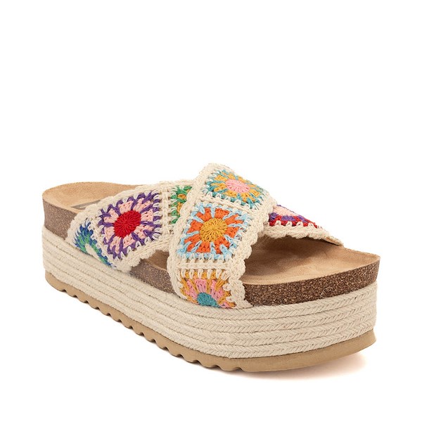 alternate view Womens Dirty Laundry Plays Platform Slide Sandal - Natural / MulticolorALT5