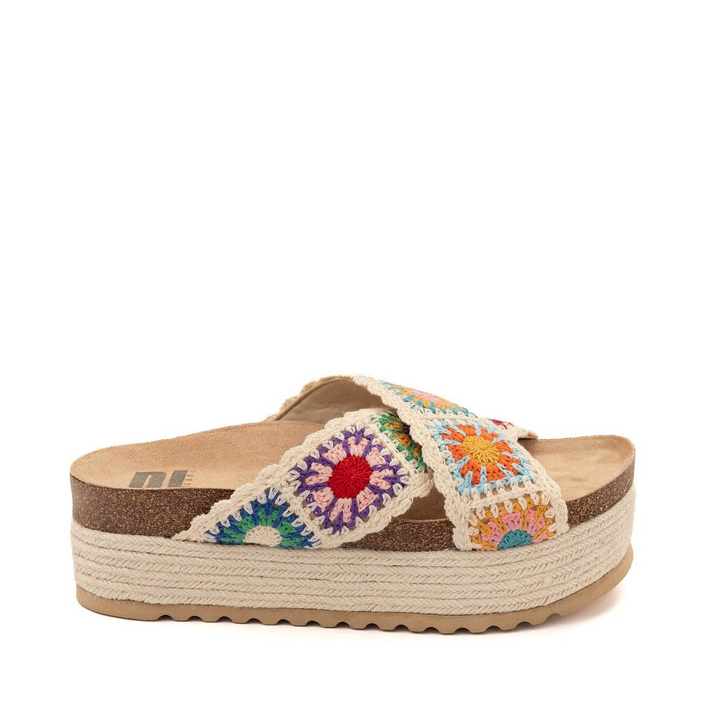 Womens Dirty Laundry Plays Platform Slide Sandal - Natural / Multicolor