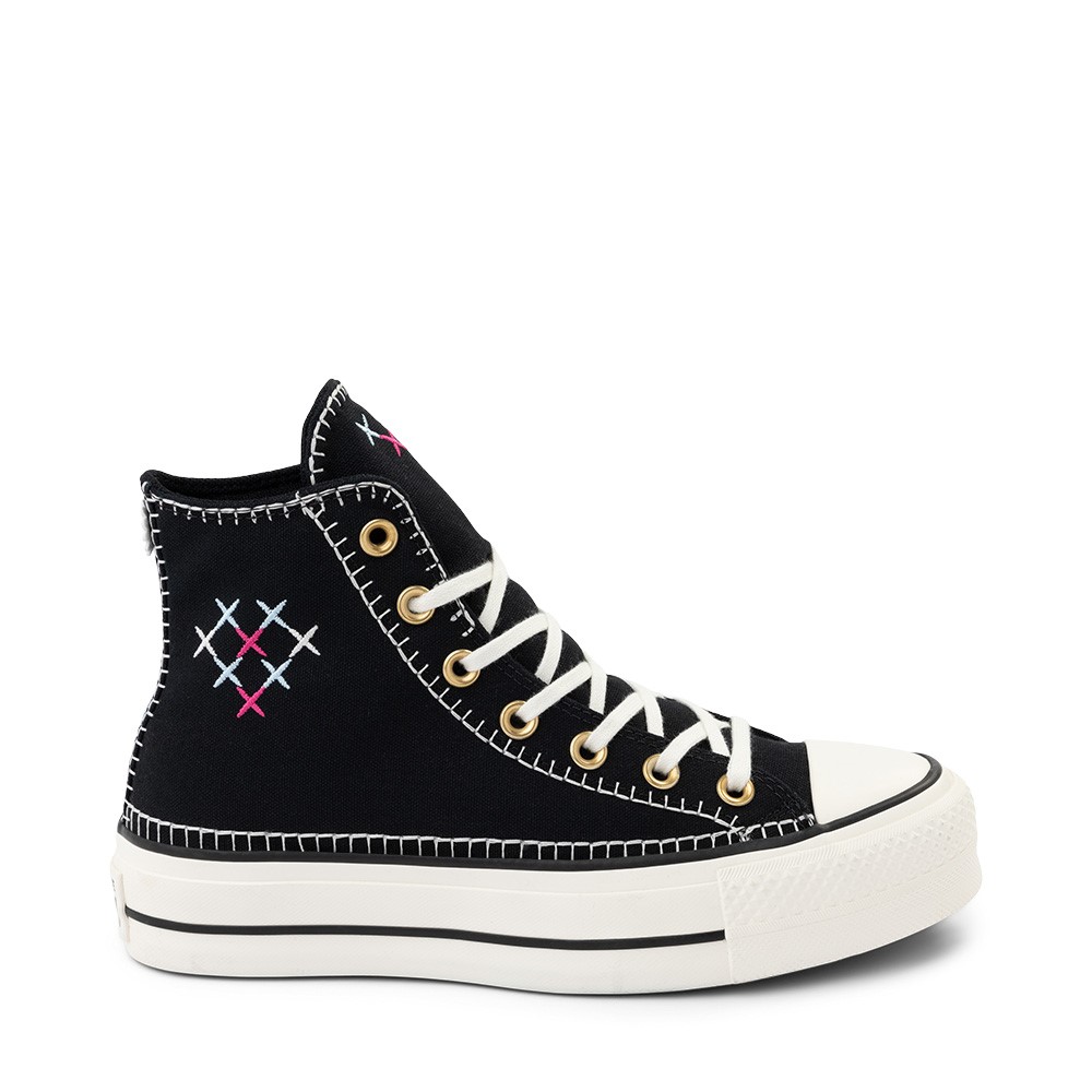 Womens Converse Chuck Taylor All Star Hi Lift Stitch Sitch Sneaker - Black