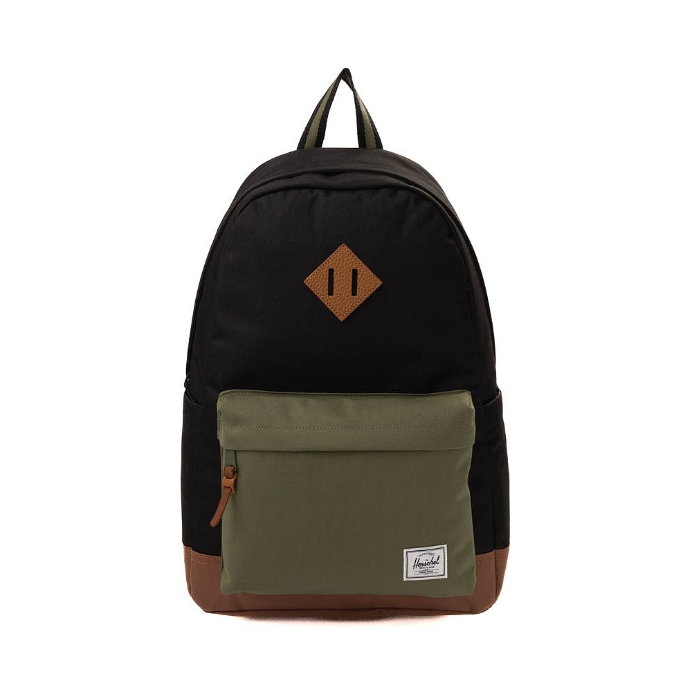 Herschel Supply Co. Heritage Backpack - Black / Four Leaf Clover / Saddle Brown