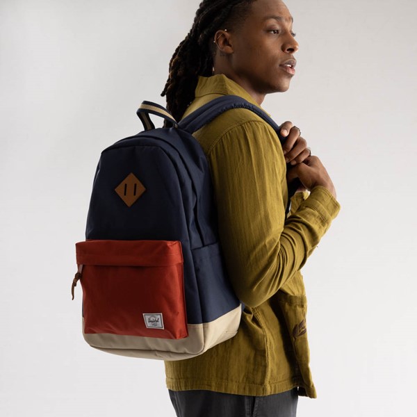 alternate view Herschel Supply Co. Heritage Backpack - Black Iris / Red Ochre / TwillALT1BADULT