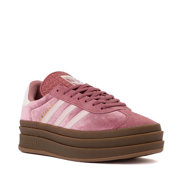 alternate view Womens adidas Gazelle Bold Athletic Shoe - Preloved Crimson / Sandy Pink / Off WhiteALT5