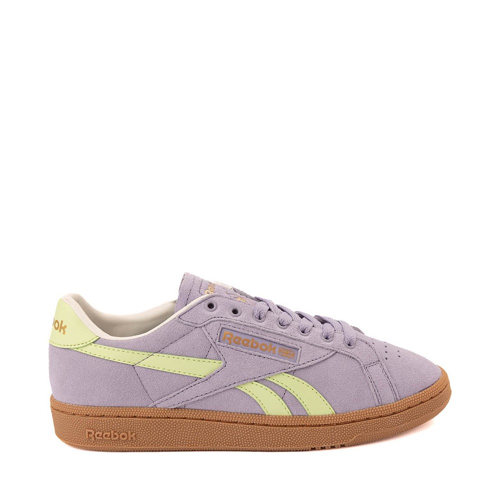 Womens Reebok Club C Grounds UK Athletic Shoe - Dusk Purple / Astro Lime