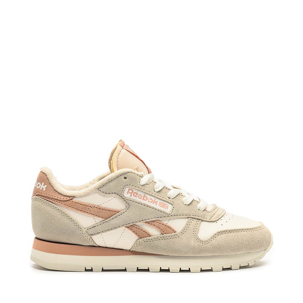 Chaussure athletique Reebok Classic en cuir pour femmes Craie Beige Rose antique