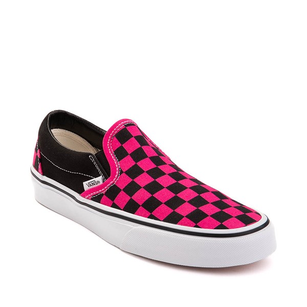 Chaussure de skate sans lacets Vans a motif en damier Rose Noire