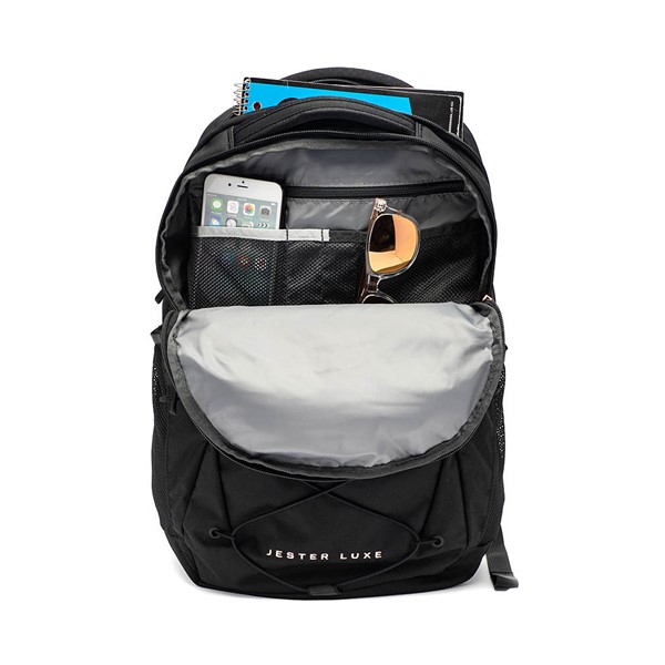 Womens The North Face Jester Luxe Backpack - TNF Black Heather / Burnt Coral Metallic