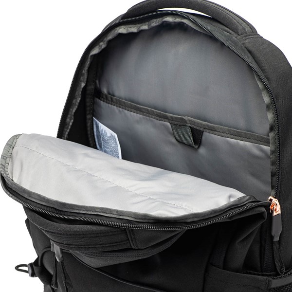 alternate view Womens The North Face Jester Luxe Backpack - TNF Black Heather / Burnt Coral MetallicALT3D