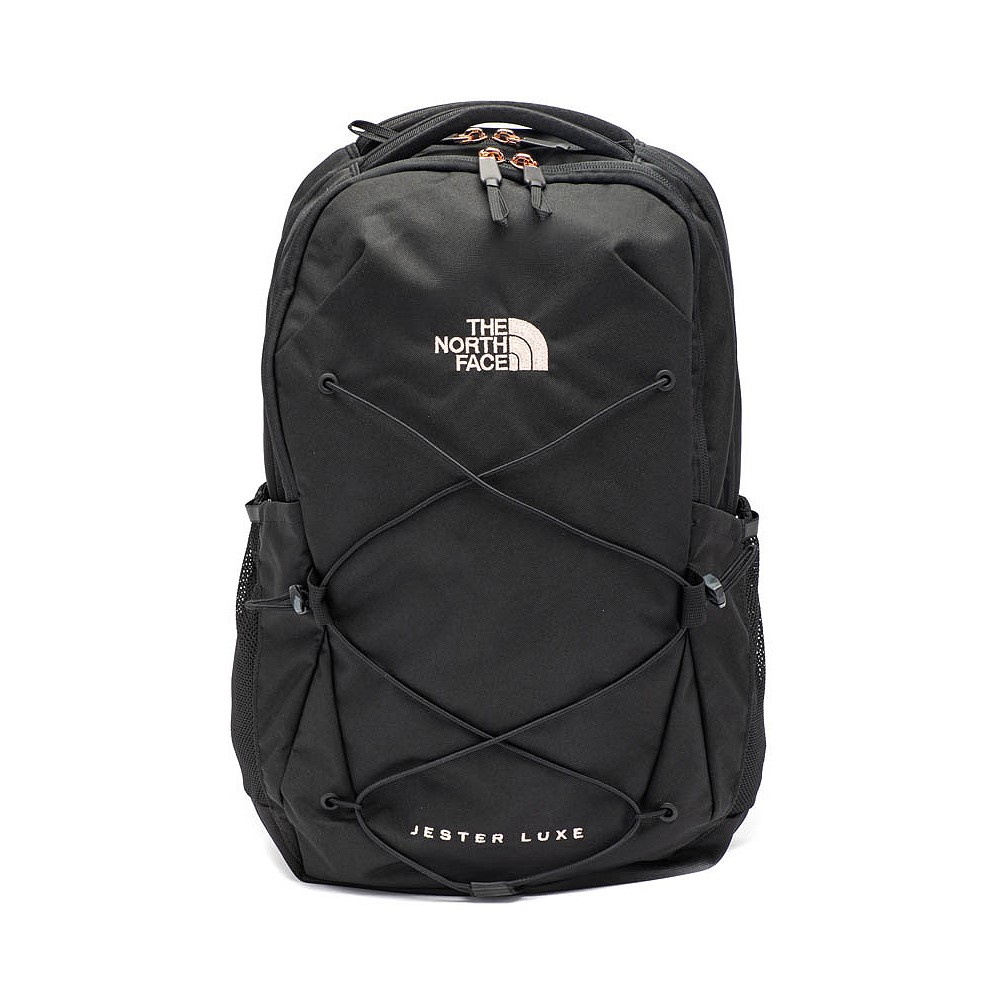 Womens The North Face Jester Luxe Backpack - TNF Black Heather / Burnt Coral Metallic
