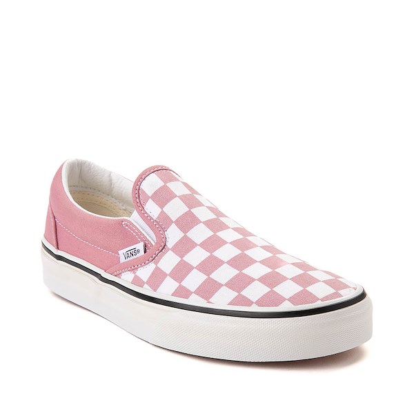 alternate view Vans Slip-On Checkerboard Skate Shoe - Foxglove / WhiteALT5