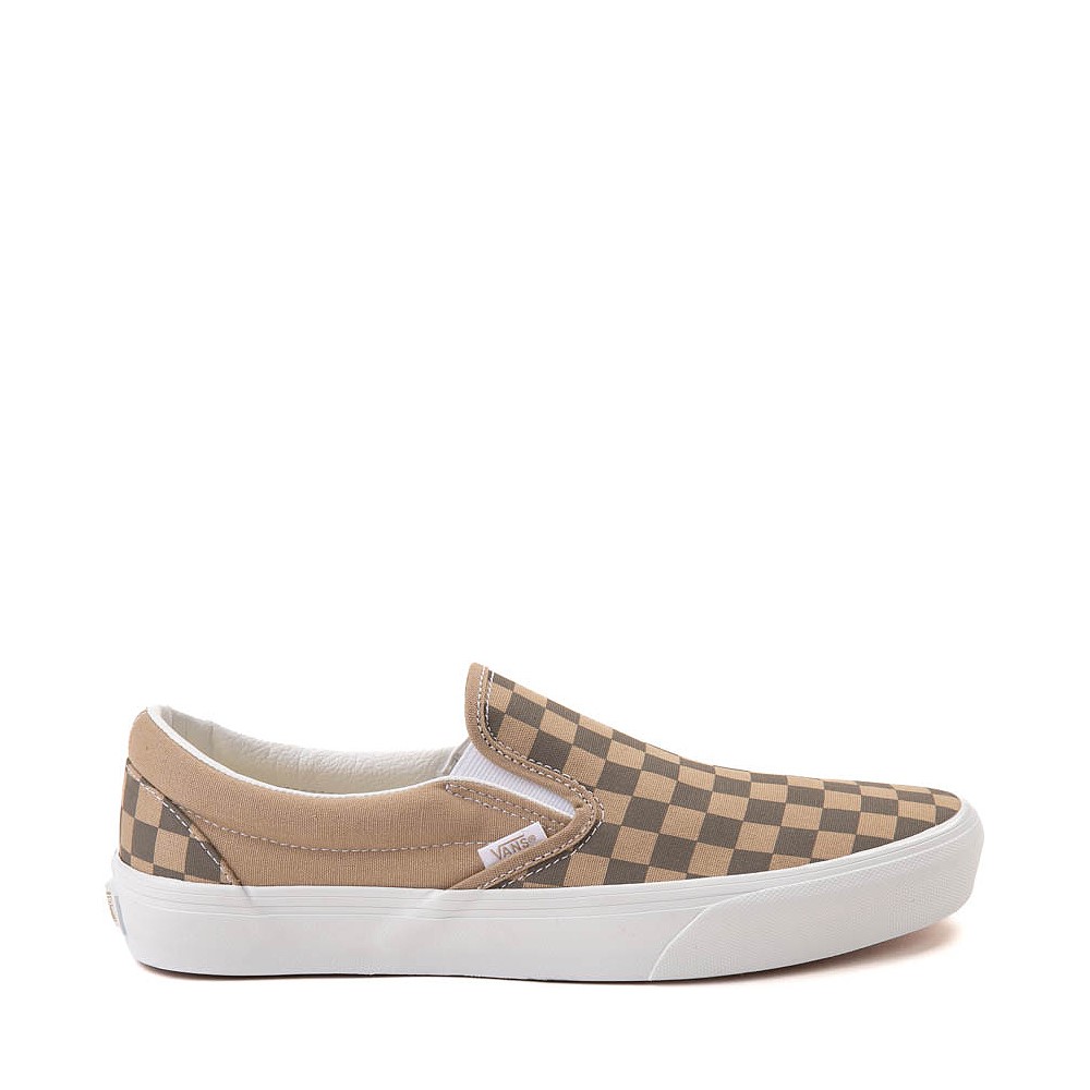 Chaussure de skate sans lacets Vans à motif en damier - Brune