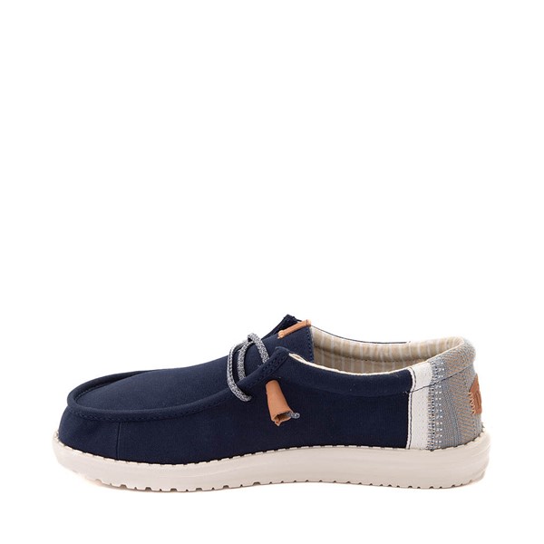 alternate view Mens HEYDUDE Wally Break Stitch Casual Shoe - NavyALT1