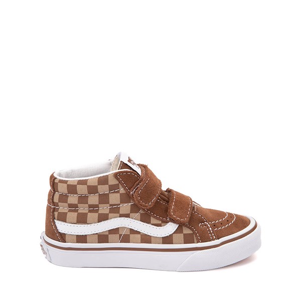 Vans Sk8 Mid V Checkerboard Skate Shoe Little Kid Brown Tan