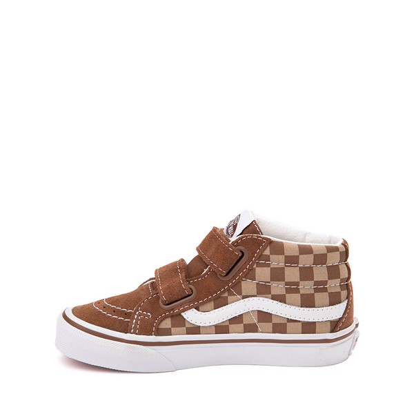 Vans Sk8-Mid V Checkerboard Skate Shoe - Little Kid Brown / Tan