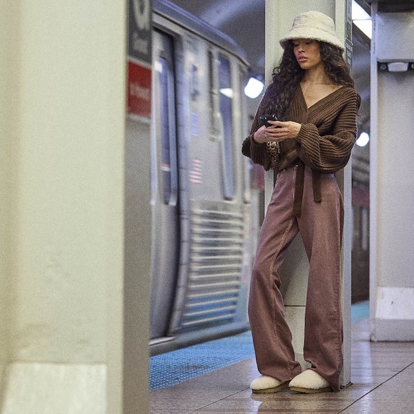 alternate view Womens UGG® Tasman Maxi Curly Slipper - NaturalALT1B