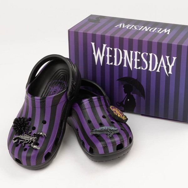 alternate view Wednesday x Crocs Classic Nevermore Academy Clog - Black / MulticolorALT1D