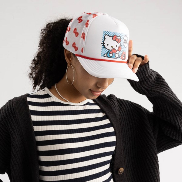 alternate view Hello Kitty® Puff Print Trucker Hat - WhiteALT2