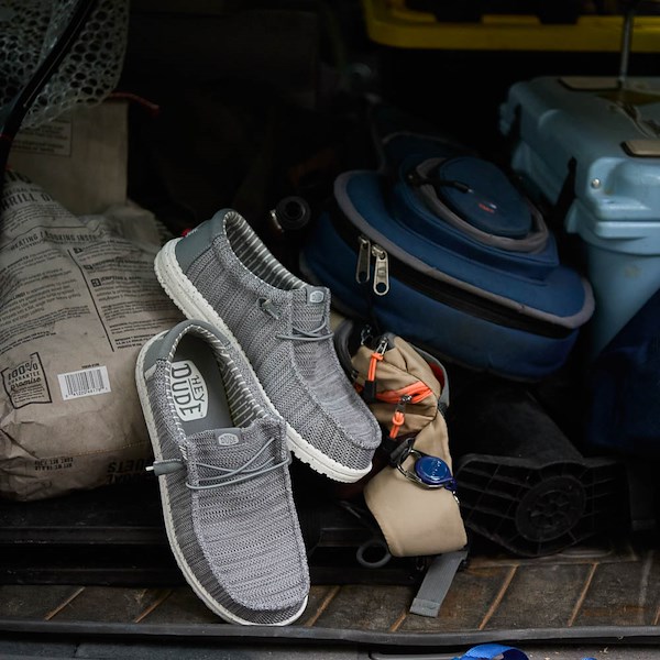 alternate view Mens HEYDUDE Wally Stretch Casual Shoe - GreyHERO