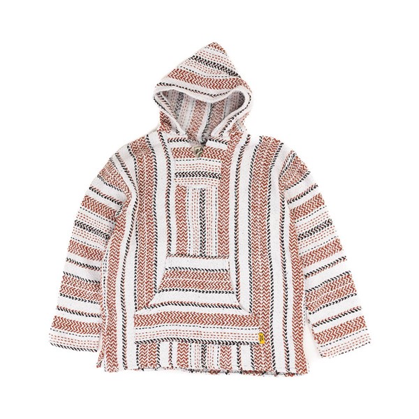 alternate view Baja Poncho - White / Brick RedALT3