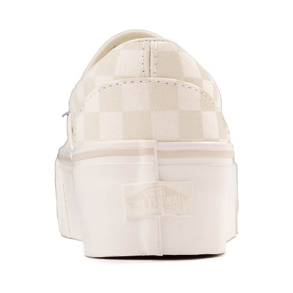 alternate view Vans Slip-On Stackform Checkerboard Skate Shoe - Marshmallow White / Turtledove WhiteALT4