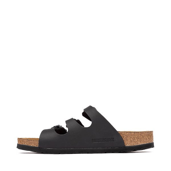 alternate view Womens Birkenstock Florida Soft Footbed Slide Sandal - BlackALT1