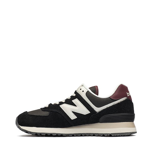 alternate view Womens New Balance 574 Athletic Shoe - Black / WhiteALT1