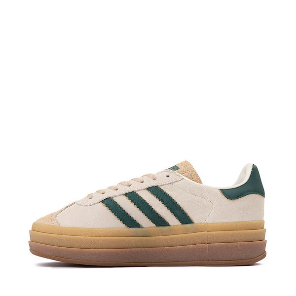 alternate view Womens adidas Gazelle Bold Athletic Shoe - Cream White / Collegiate Green / Magic BeigeALT1