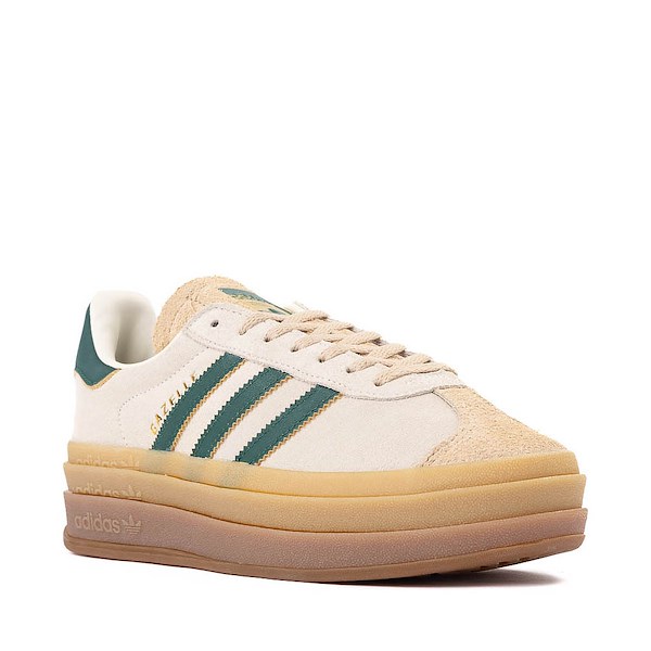 alternate view Womens adidas Gazelle Bold Athletic Shoe - Cream White / Collegiate Green / Magic BeigeALT5