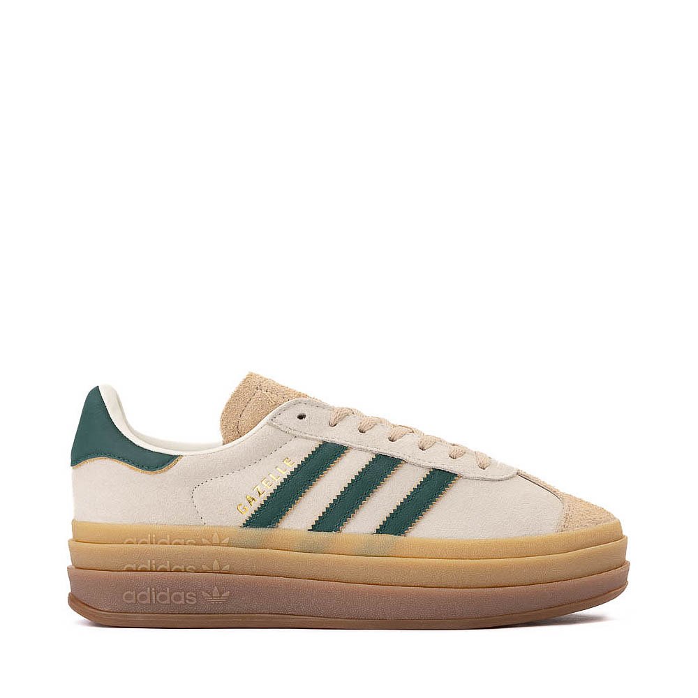 Chaussure athlétique adidas Gazelle Bold pour femmes - Crème / Vert foncé / Beige