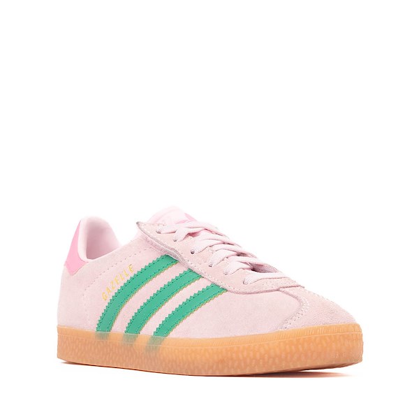 alternate view adidas Gazelle Athletic Shoe - Little Kid - Clear Pink / Court Green / Bliss PinkALT5